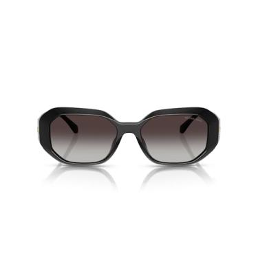 Imagem de Michael Kors Óculos de sol retangulares femininos Mk2240u Siesta Key com ajuste universal, Preto/cinza escuro dégradé, 54 mm