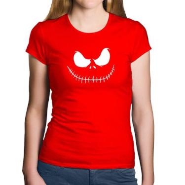 Imagem de Baby Look Algodão Scare Face - Foca na Moda, Vermelho, G