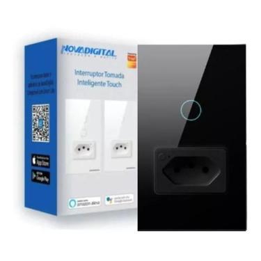 Imagem de Interruptor Tomada Inteligente Touch 1 Botao Preto NovaDigital - NOVA 