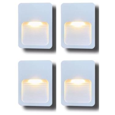 Imagem de Kit 4x Balizador Arandela De Parede Branco 2w Ip65 Branco Quente Bivolt