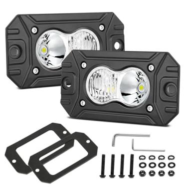 Imagem de Luzes de LED para montagem embutida, Auto Power Plus 2 peças, luzes de condução off-road de 10 cm, barra de luz de LED, combo de luz de reserva, luz de trabalho, para-choque, cubo de luz, para
