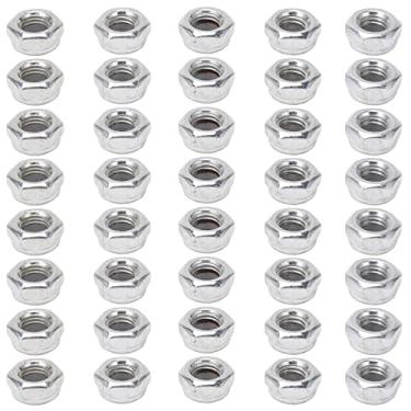 Imagem de 40pcs Skateboard Truck Nuts Kit de hardware de skate de skate de aço carbono inclui eixos e nozes para peças de skate em busca e confiável ideal para entusiastas do skate (Silver)
