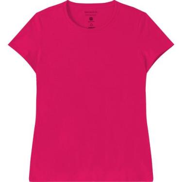 Imagem de Blusa Manga Curta T-Shirt Feminina Basicamente Ref. 90442, Pink 972, M