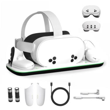 Imagem de Base de carregamento VR DOBE FOMIS ELECTRONICS compatível com Meta Quest 3/3S com 2 baterias de 1850 mAh