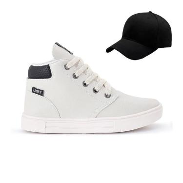 Imagem de Tenis Botinha Infantil Meninos Casual Cano Alto Confortavel + Bone-Masculino