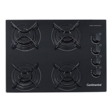 Imagem de Cooktop A Gas Vidro Automatico 4 Bocas 46x56cm - Continental