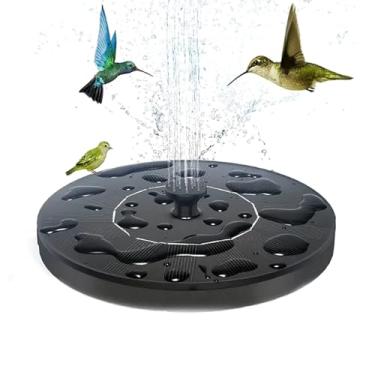 Imagem de KQJHQ Bomba solar de fonte de banho de pássaro de 2,5 W, bomba de fonte solar para banho de pássaros com 6 bocais, bomba de fonte de água movida a energia solar de 17 cm para jardim, lagoas, piscina,