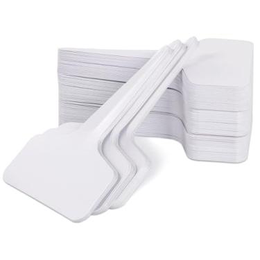 Imagem de Takelablaze 300 etiquetas de plástico tipo T para plantas etiquetas de jardim de berçário 6 x 10 cm sinal de nome de observação de sementes à prova d'água marcadores de nome para vasos de flores