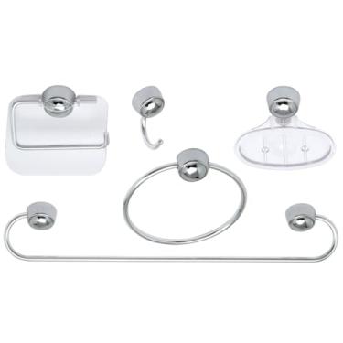 Imagem de Kit Acessório Banheiro Astra 05 Peças Cromado Kbm Cristal