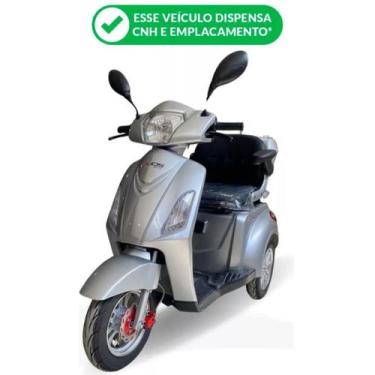 Imagem de Triciclo Elétrico Autopropelido 1000W Lítio Ré Alarme Eko-10 Pró Prata