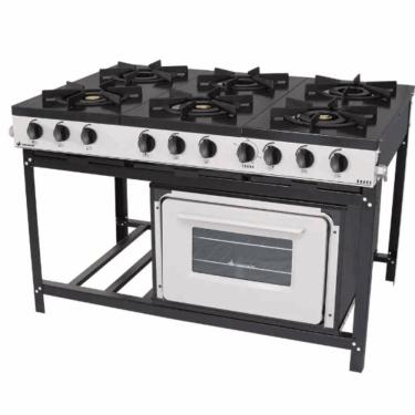 Imagem de Fogao Gas Bravo C/ Forno 6 Queimadores Grafite Br6bf