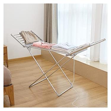Imagem de Secador de ar de roupas elétrico aquecido 50Hz/230W, suporte de secagem portátil dobrável para aquecedor de toalhas, suporte estável X-Legs, temperatura constante de 45 a 55 °C, para secar facilmente
