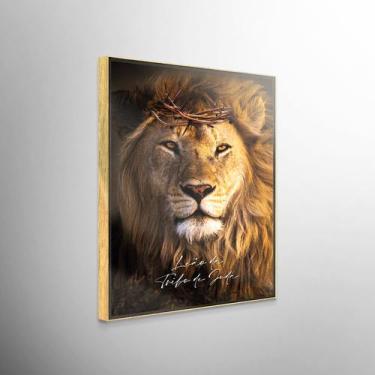Imagem de Quadro Decorativo Leão da Tribo de Judá - AB Art, Marrom Claro, 80x120