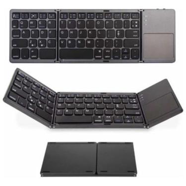 Imagem de Mini Teclado Touch Dobrável Bluetooth Para Celular com cabo c incluso 