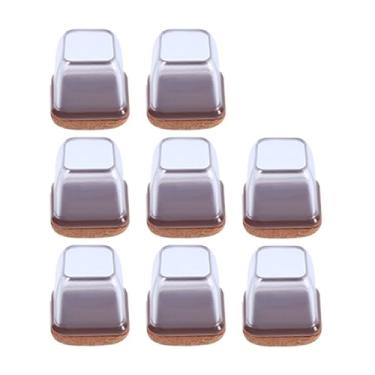 Imagem de Protetores de Piso da Perna da Cadeira de 8pcs, Cobertura de Proteção Dos Pés da Perna de Móveis Com Feltro, Sem Ruídos, Fácil de Usar para Cadeira, Mesa, sofá (S quadrado)