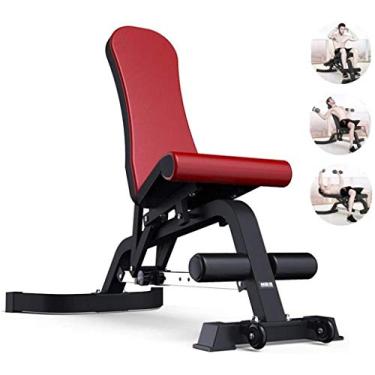 Imagem de Banco de peso ajustável, banco multitreino dobrável supino profissional para halteres prancha supina equipamento de exercício doméstico, azul_147 x 74 x 115 cm