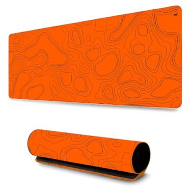 Imagem de Mouse Pad Grande Anti Derrapante Profissional Games e Escritórios (90x55cm) Abstrato Muleka Diversas Cores (Laranja)