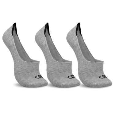 Imagem de Meia Olympikus Cano Ultra Invisivel Cinza - 3 Pares