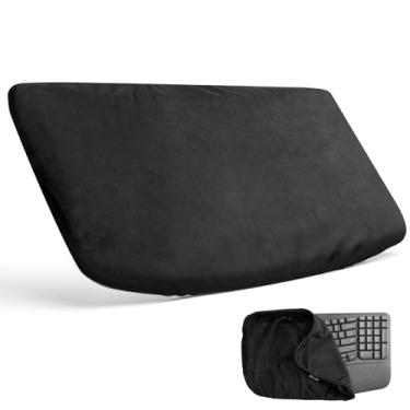 Imagem de CaSZLUTION Capa antipoeira para teclado Logitech Wave Keys teclado ergonômico sem fio com descanso de mão acolchoado | Elastano elástico confortável manga à prova de poeira para teclados Logitech Wave