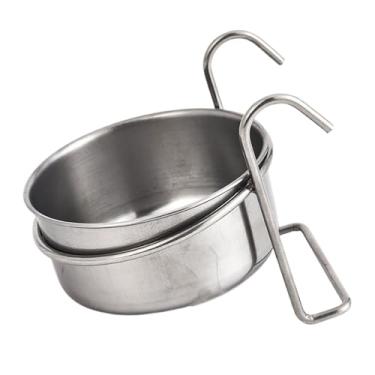Imagem de Tigelas Para Gaiola De Pássaros - Recipientes Compactos Para Alimentos | Tigela De Água Suspensa Em Aço Inoxidável Antiderrapante Para Calopsitas Caturras Agapornis E Periquitos