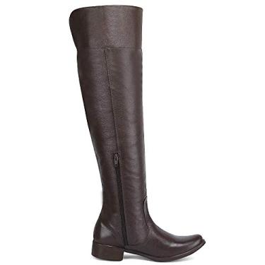 Imagem de Bota Feminina Montaria Country Couro Legitimo Napa 206 Dt (36, Cafe)
