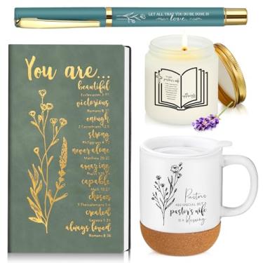 Imagem de Hushee 4 peças, presentes de apreciação da esposa do pastor, caneca de café, vela perfumada, caneta esferográfica motivacional, presentes cristãos inspiradores para pastores, esposa, mãe, pastor