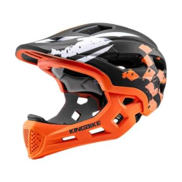 Imagem de simhoa Capacete de bicicleta infantil, respirável e ajustável, para meninos e meninas, para skate, mountain bike ciclismo, Laranja