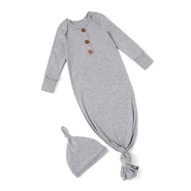 Imagem de PATPAT Vestido de dormir Tencel e mistura de lã para bebês recém-nascidos, meninos e meninas, saco de dormir com nó como presente premium para bebês, Chapéu de canção de ninar, 0-3 Meses