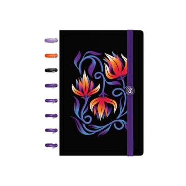 Imagem de Caderno de Disco ISCOOL Pequeno Flore(Ser) Encanto Preto