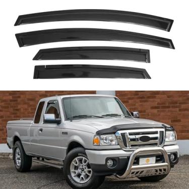 Imagem de Viseira de janela IG compatível com Ford Ranger 1999-2011 e Mazda B2300/B4000 1999-2010 e Mazda B3000 1999-2008, defletor de ventilação lateral com proteção contra chuva, 2002 2003 2004 2005 2006 2007