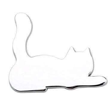 Imagem de 1 adesivo de carro de gato deitado, adesivos de carros de metal com emblema de gatos propensos, 6 cm, adesivo de para-choque de gatinho para veículos, SUV, motrociclo, van, caminhão, janela, geladeira