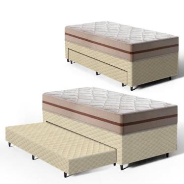 Imagem de Cama Box com Colchão de Classic Molas Pocket + Auxiliar de Espuma Uniq