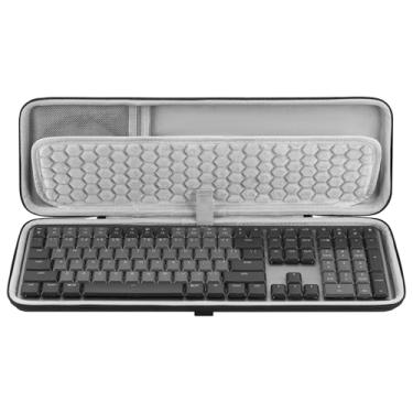 Imagem de Geekria Estojo de transporte para teclado, compatível com Logitech MX Mechanical Wireless / MK955 / Signature Slim K950 / G413 SE, bolsa de viagem rígida (cinza escuro)