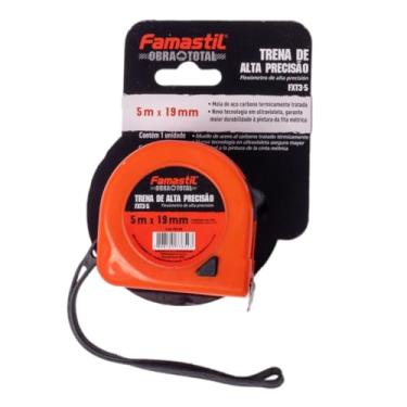 Imagem de Trena Famastil 5m x 19mm Alta Precisão Fita Aço Profissional Construção Marcenaria Oficina