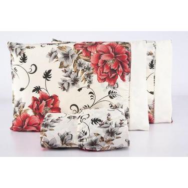 Imagem de Kit Edredom Queen Size Estampado BZ1 - 4 Peças em Algodão - Bazar Enxo