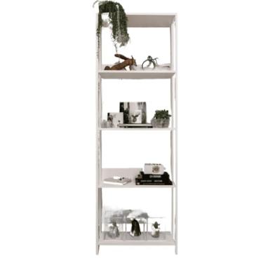 Imagem de Estante Organizadora Multiuso com Mini Estante para Livros e Livreiro de Aço - Estante para Ambientes Elegantes(Branco)