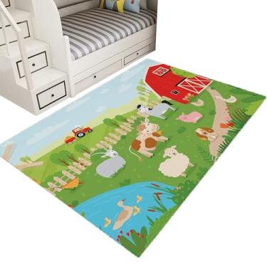 Imagem de Tapete Infantil Estampado 1,00 x 1,35 Decorativo Antiderrapante (Fazendinha)