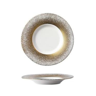 Imagem de Restaurante estilo ocidental especial casa requintada cerâmica prato personalizado para bife - prato plano de 28,4 cm de largura