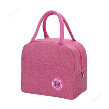 Imagem de Bolsa Térmica 4L Impermeável Necessaire Lancheira Escola Marmita Academia Trabalho Praia e Camping - Quente e Frio (Rosa)