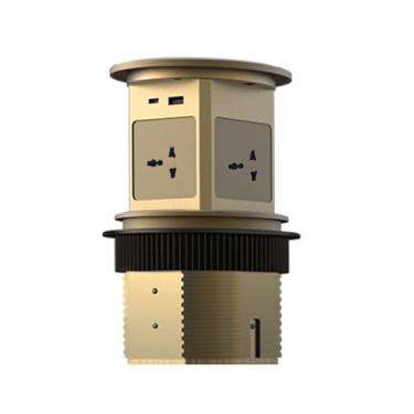 Imagem de Tomada de elevação pneumática embutida, faixa de alimentação de carregamento sem fio USB com fonte de alimentação de quatro lados, classificação à prova d'água IP54,A