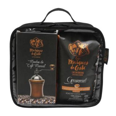 Imagem de Kit Moinho- Necessaire + 500gr de Café Gourmet Grãos + Moinho de Madei
