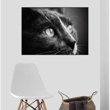 Imagem de Quadro Canvas Decorativo para Sala Cat Face 40x60 - LUGGUI ART. FOTOG,