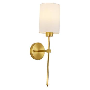 Imagem de Fenteer Luminária de parede com controle remoto, estilo antigo, luminária interna para banheiro, luz para quarto, lareira, escada, Ouro