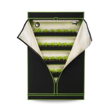 Imagem de Estufa Grow Tenda 120x40x200 Propagação Cultivo Indoor Com Tela Anti Praga Premium Original Grande Barraca Tent Cabine Box Resistente Tecido Mylar 600D Altamente Refletivo Master Plants