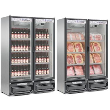 Imagem de Expositor Vertical 2 Portas De Vidro Gcbc950 Gelopar Refrigerador 957 Litros Inox 220v