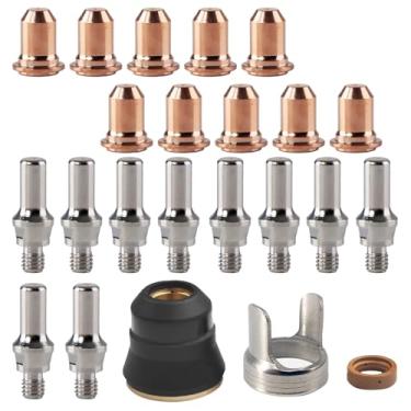 Imagem de Eagles Ponta de tocha de corte a plasma IPT-60 PT-60 IPT-40 PT40 1,0 mm 0,039 polegadas, inclui eletrodo, tampa de proteção de corte de plasma, suporte de corte de plasma, anel de redemoinho, pacote