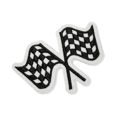 Imagem de CAR045T Bandeiras de Corrida Patch Bordado Termo Adesivo 10,5×5,3 cm (B- Arquivo Matriz para bordar)