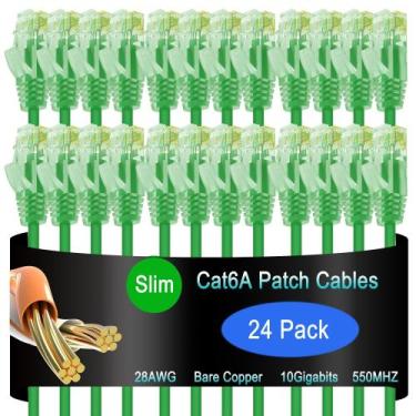 Imagem de Cabo de conexão Ethernet Lysymixs Cat6a Slim 0,15 m, pacote com 24 uni