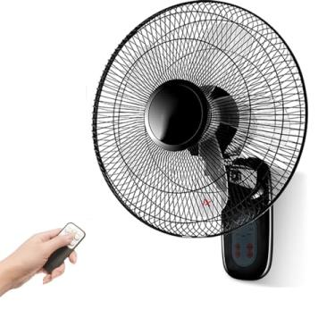 Imagem de Aottop Ventilador de montagem na parede de 40 cm com controle remoto - 3 velocidades e 3 modos, função de temporizador, cabeça ajustável, ventilador oscilante para casa e escritório - preto
