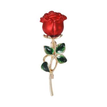 Imagem de Broche rosa elegante para roupas, alfinetes florais, acessórios fashio